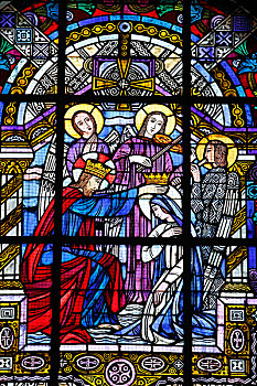 大教堂,彩色玻璃,法国