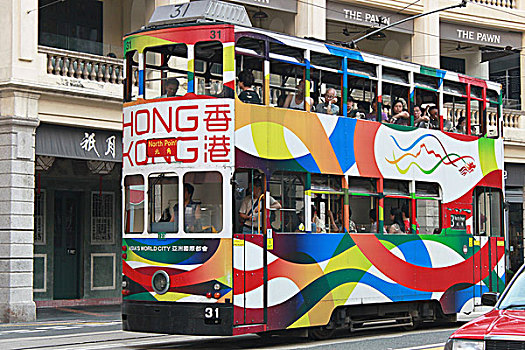 城市,有轨电车,湾仔,香港