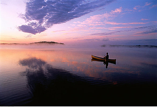 独木舟,湖,安大略省,加拿大