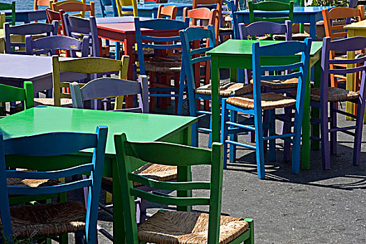 椅子,桌子,平静,彩色,平台,咖啡