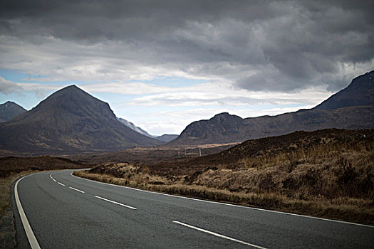 道路,山,斯凯岛,苏格兰