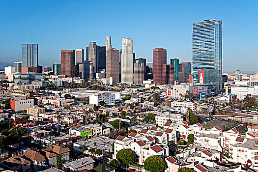 俯视,洛杉矶市区,加利福尼亚,生活方式,地区,右边