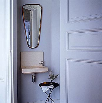 小,浴室,黄铜,20世纪50年代,镜子,可折叠,桌子