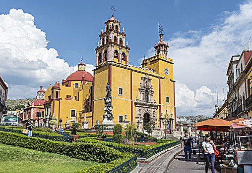 彩色,教堂,瓜纳华托,墨西哥