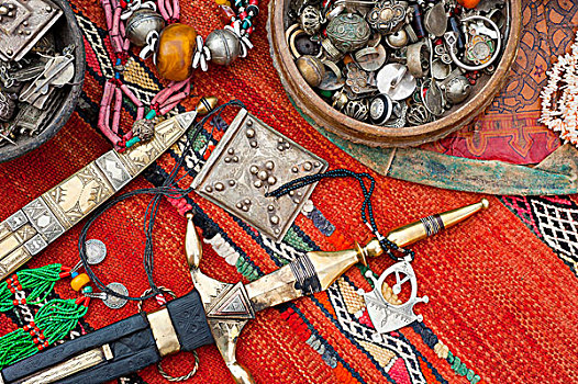 传统,东方,饰品,装饰,刀,地毯,摩洛哥,非洲