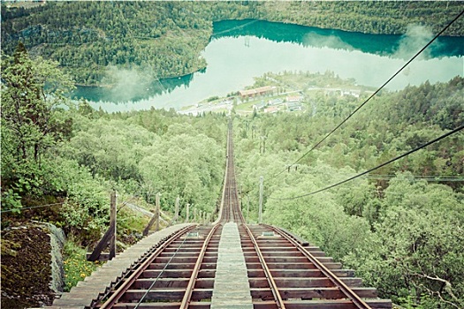 老,列车,途中,挪威