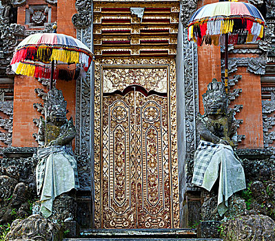 华丽,门,庙宇,复杂,乌布,中心,巴厘岛,印度尼西亚,东南亚,亚洲