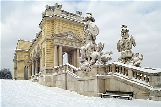 靠近,宫殿,冬天,维也纳