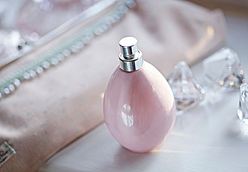 特写,粉色,香水瓶