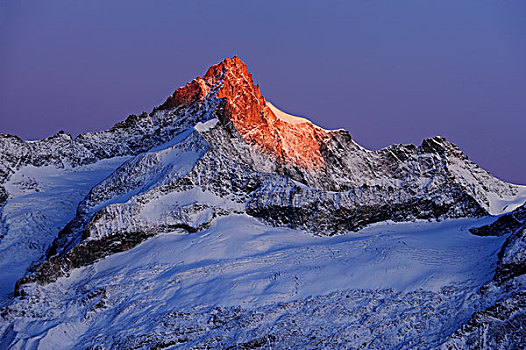 山,黎明,策马特峰,瓦莱,瑞士,欧洲