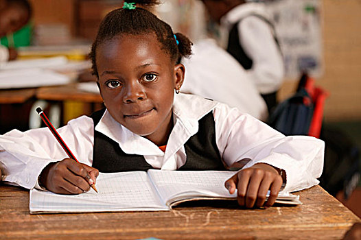 女孩,教室,南非