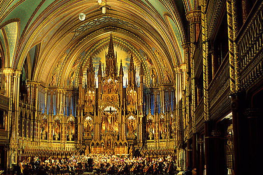 加拿大,魁北克,蒙特利尔,圣母院,大教堂,管弦乐,给,音乐会