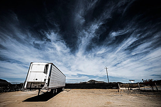 货运卡车,停放,荒芜,半岛,下加利福尼亚州,北方,墨西哥