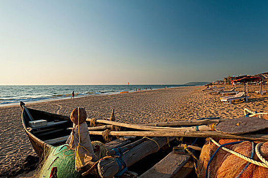 印度,果阿,渔船,海滩