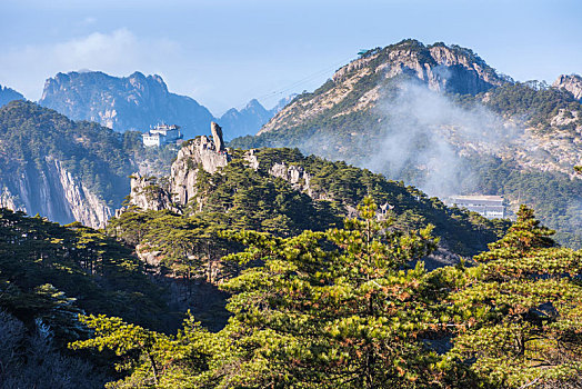 黄山飞来石远眺