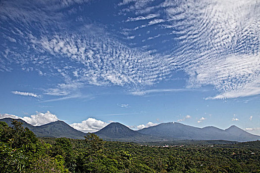 萨尔瓦多,中美洲,火山,天际线,云