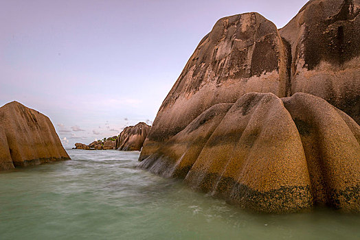 岩石构造,海滩,拉迪格岛,印度洋,塞舌尔,非洲