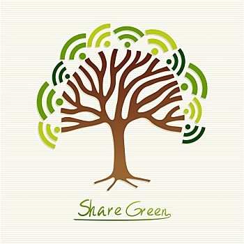 绿色,概念,树