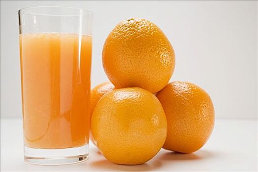 玻璃杯,橙汁,几个,橘子