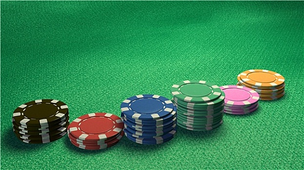 赌场,筹码,赌博,侧视图