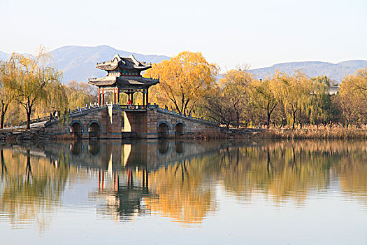 北京頤和園柳橋