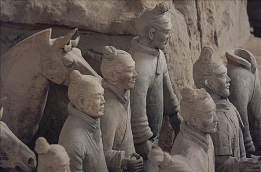 图像,中国,省,陕西,西安,雕塑