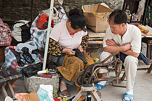鞋,修理,小路,广州,中国