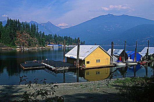码头,库特尼,湖,不列颠哥伦比亚省,加拿大