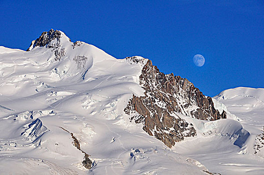 月出,上方,蒙特卡罗,粉色,顶峰,戈尔内格拉特,山脊,策马特峰,瓦莱州,瑞士,欧洲