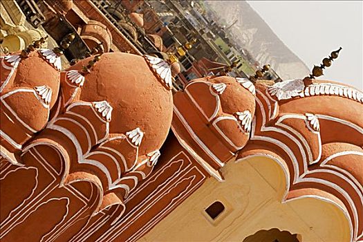 俯拍,宫殿,风之宫,斋浦尔,拉贾斯坦邦,印度