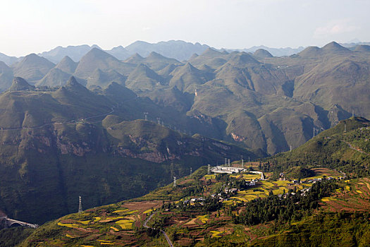 贵州,大山,村落,村庄,民居,田野,稻田,土地,梯田,河流,风景,绿水青山