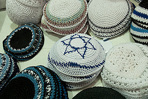 以色列,耶路撒冷,选择,圆顶小帽,犹太,无边便帽,市场