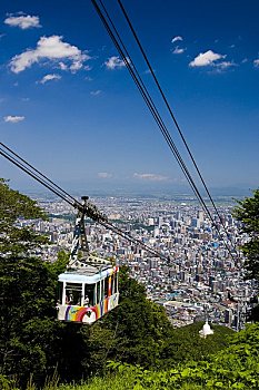 缆车,山,札幌,北海道