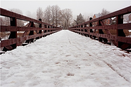 桥,雪