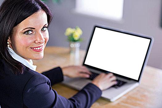 职业女性,工作,书桌,笔记本电脑,办公室