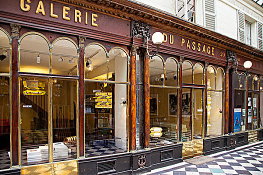 商店,室内,一个,遮盖,通道,巴黎二区,巴黎,法国