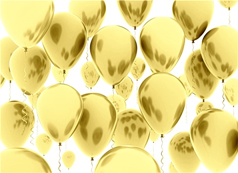 金色,气球,白色背景