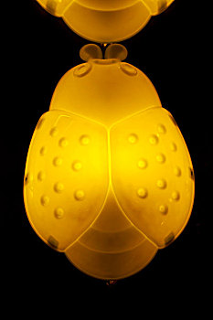 黄色的七星瓢虫造型的灯