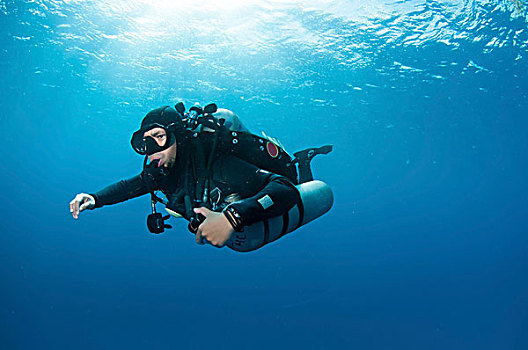 科技,潜水,设备,游泳,清晰,深海