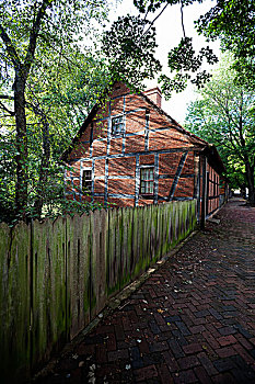 房子,栅栏,老,塞勒姆,北卡罗来纳,美国