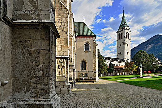 钟楼,教区教堂,玛丽亚,提洛尔,奥地利,欧洲