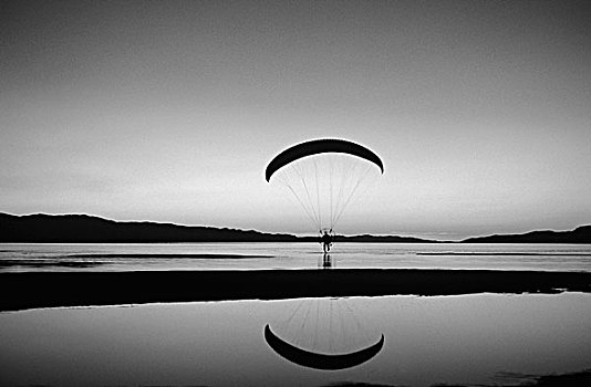 滑翔伞,上方,盐湖,犹他