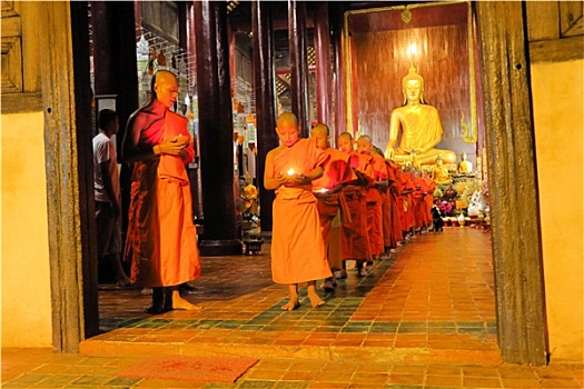 僧侣,准备,节日,清迈,泰国
