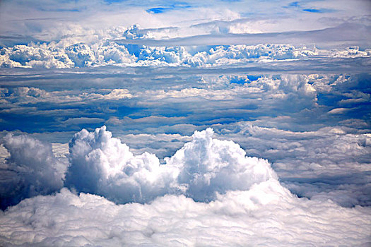 云,海洋,飞机,风景,俯视,生动,多云,蓝天