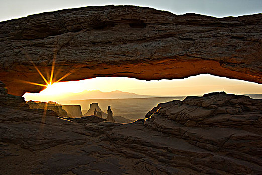 峡谷地国家公园,犹他,美国,日落,拱形,岩石构造