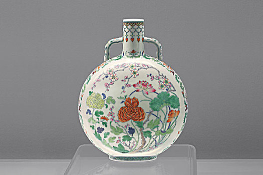 古代清朝瓷器扁瓶