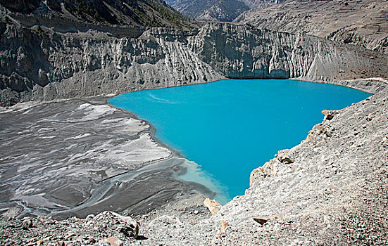 全景,蓝湖,喜马拉雅山,尼泊尔