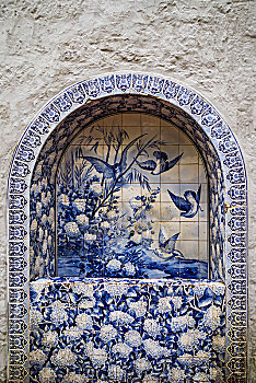 葡萄牙,亚速尔群岛,岛屿,波尔图,上光瓷砖,瓷砖,凹室