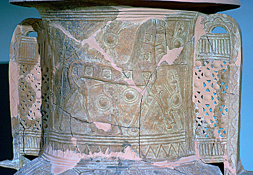 丧葬,花瓶,浮雕,装饰,马,特洛伊木马,公元前7世纪,艺术家,未知