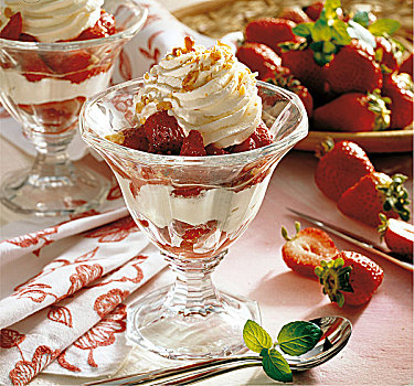清淡,草莓,冰淇淋蛋糕,瑞士,烹饪